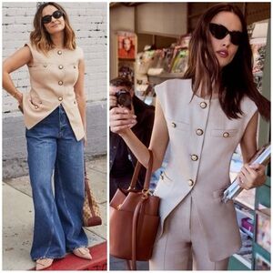 Veronica Beard Tamara Vest in Sandalwood
Melange SZ US 4